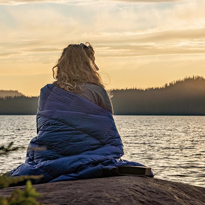 Horizon Hound Puffy Down Camping Blanket - Outdoor Travel Quilt | Sustainable, Insulated, Lightweight & Warm Gear for Sleep, Camping, Stadium, Hiking & Festivals | Water Resistant, Packable & Compact