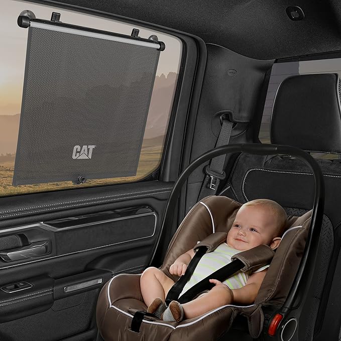 CAT® Window Shades Car Accessories - Car Shades for Back Windows Baby Visor - Retractable Window Blinds for SUV, Truck, & Car Sun Shade Window Screen - Car Window Shade for Baby - 14in x 19in