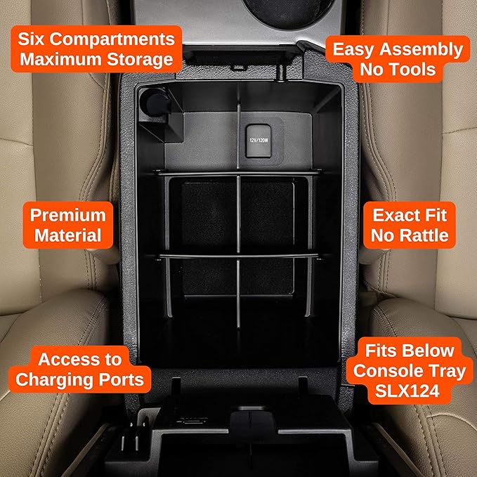 Vehicle OCD - Center Console Divider and Tray Organizer for Toyota 4Runner (2010-2024) - Made in USA - SLX509