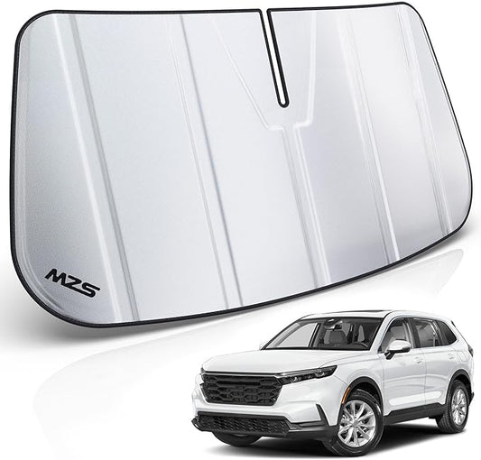 MZS Windshield Sun Shade Compatible with CRV 2023-2026, Foldable SUV Front Window Sunshade with Storage Pouch, Sun Visor Shield Accessories for Interior Protector
