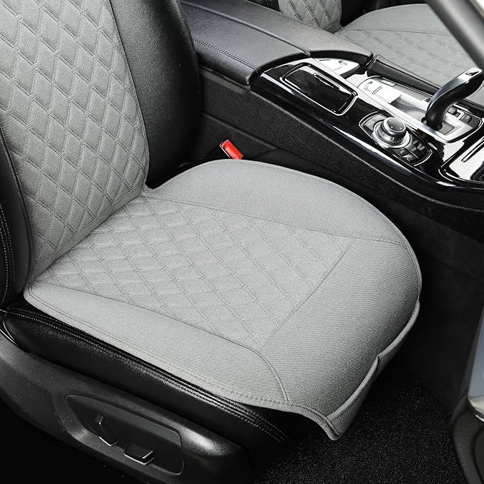 West Llama Linen Car Seat Covers-Breathable & Soft-Front Car Seat Protector Universal Fit 90% Cars,SUVs,Trucks,Diamond Pattern- 1Piece,Gray