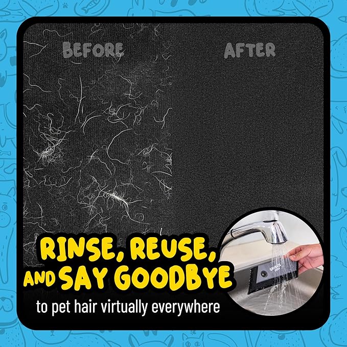 Chemical Guys Grubbie Edge Pet Hair Removal Tool – Reusable Pet Hair & Lint Remover for Car Interiors, Upholstery, Carpets, Seats, and Home Furniture – Removes Embedded Hair & Fur Fast