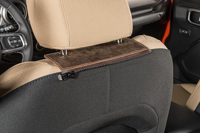 Overland Outfitters Grab-N-Go Sherpa Seat Headrest Bag - Fits Jeep Wrangler 2007-2022 JL, JL & Gladiator JT - Multi-Use Storage Organizer Bag can Unzip & Carry Over The Shoulder or as Backpack, Black