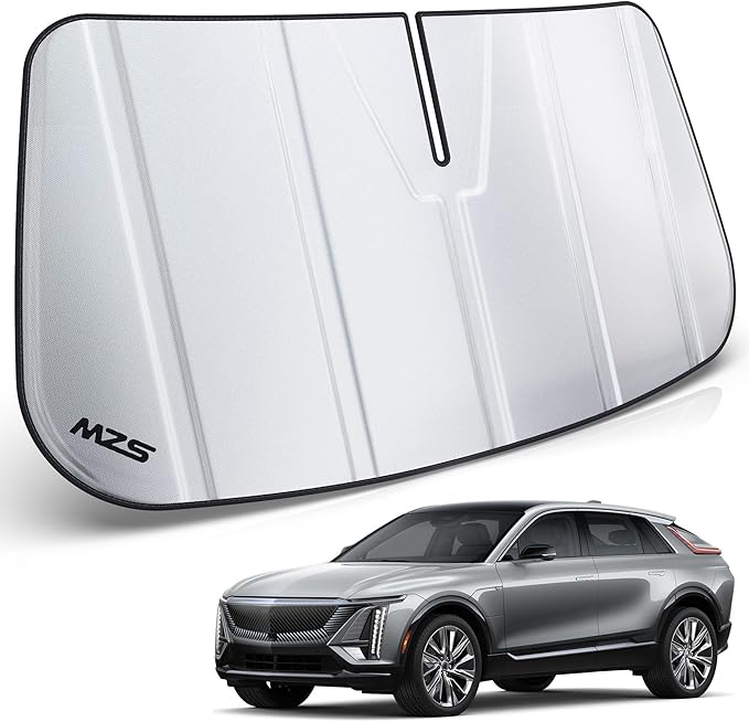 MZS Windshield Sun Shade Compatible with Lyriq 2023-2026, Foldable Car Front Window Sunshade with Storage Pouch, Sun Visor Shield Accessories for Interior Protector