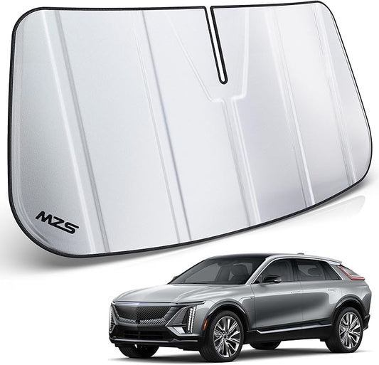 MZS Windshield Sun Shade Compatible with Lyriq 2023-2026, Foldable Car Front Window Sunshade with Storage Pouch, Sun Visor Shield Accessories for Interior Protector