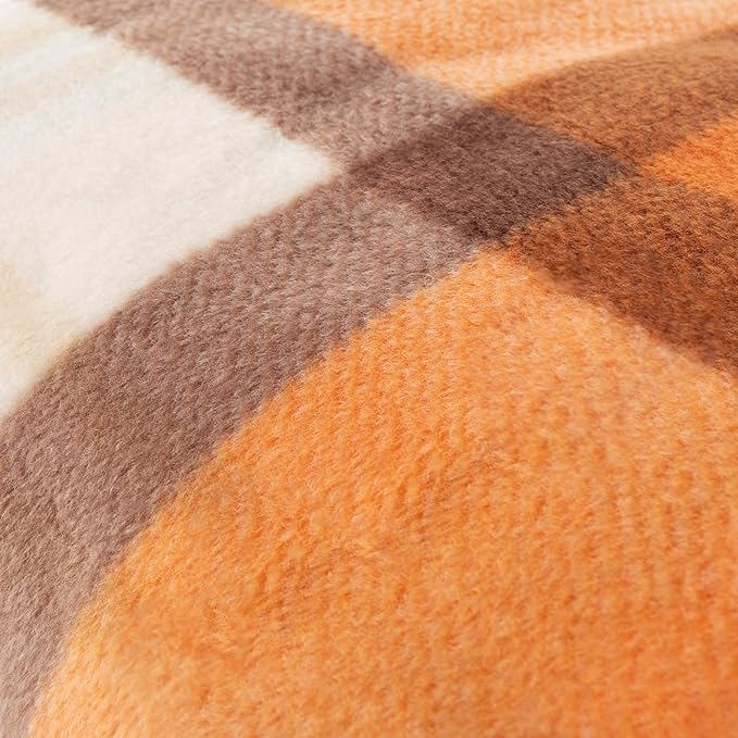 Heated Blanket - 12-Volt Electric Blanket for Car, Truck, SUV or RV - Portable Winter Car Accessories for Camping or Travel by Stalwart (Orange Plaid)