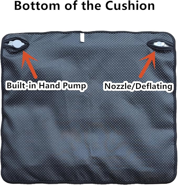 Inflatable Travel Seat Cushion, Built-in Air Pump Car Airplane Chair Cushion for Long Flight Driving Sitting, Office Chair Wheelchair, Pressure Sore Relief, for Sciatica,Coccyx & Buttock Bed Sore SC01