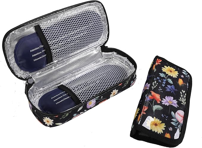 apollo walker Insulin Cooler Travel Case Diabetic Medication Cooler with Ice Packs and Insulation Liner insulin cooler travel case tsa approved