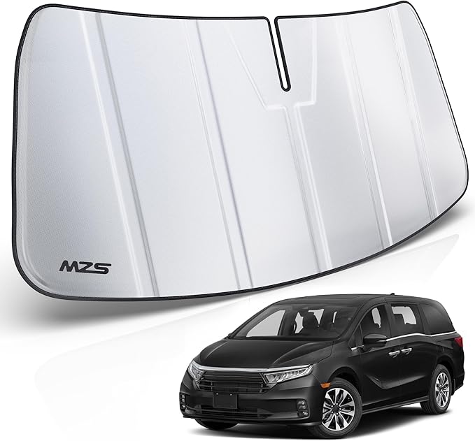 MZS Windshield Sun Shade Compatible with Odyssey 2021-2026, Foldable Car Sun Shield with Storage Pouch, Front Window Visor Sunshade Accessories for Interior Protector