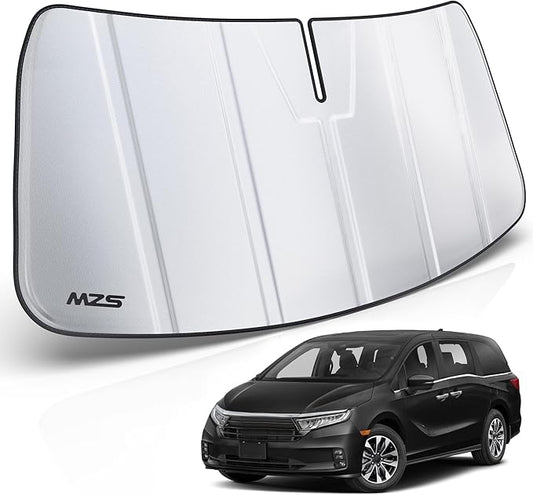 MZS Windshield Sun Shade Compatible with Odyssey 2021-2026, Foldable Car Sun Shield with Storage Pouch, Front Window Visor Sunshade Accessories for Interior Protector