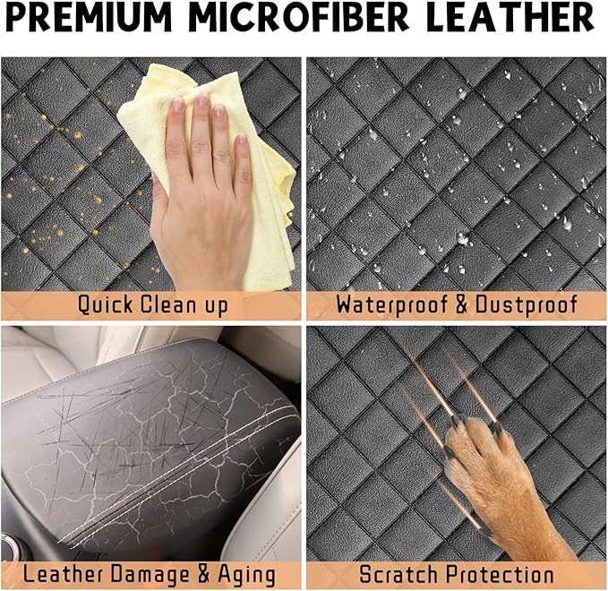 Center Console Cover Compatible with Ford Fusion 2013-2016 Leather Armrest Box Cushion Cover Middle Console Pad