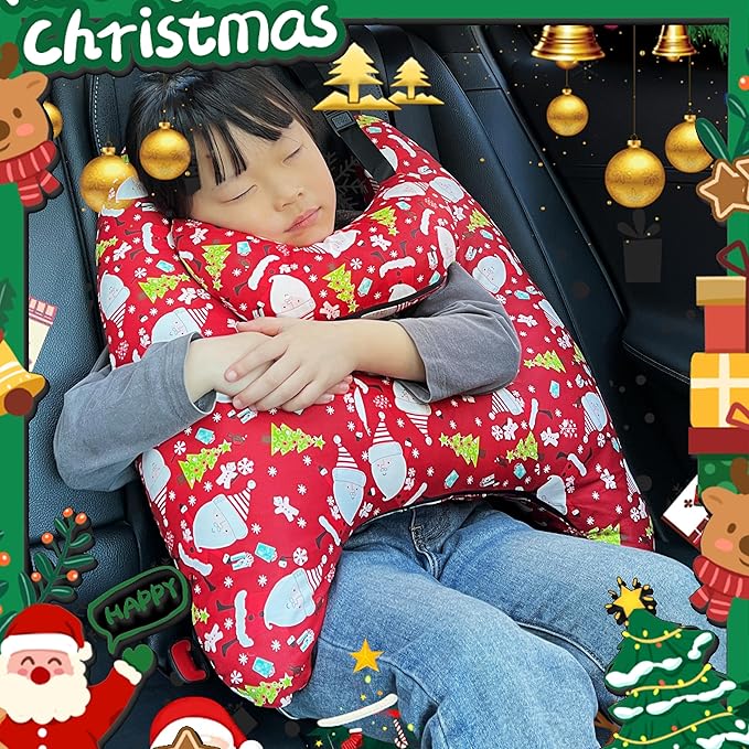Car Pillow for Kids, Car Neck Head Support Cushion Set,Travel car seat Safety Pillow,h Shape car Sleeping Pillow Kids,Pillow case can be Disassembled and Washed (H)