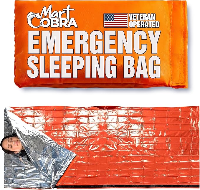 Emergency Sleeping Bag for Survival Gear and Supplies Life Bivy Sack Waterproof Mylar Emergency Blankets for Survival Kit Car Camping Gear Hiking Tac Bivvy Go Bags Supplies Sleep Sacks Shelter