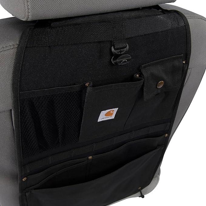 Carhartt Universal Nylon Duck Automotive Seat Back Organizer,Organization for Work and Kids,Black,(Pack of 8)