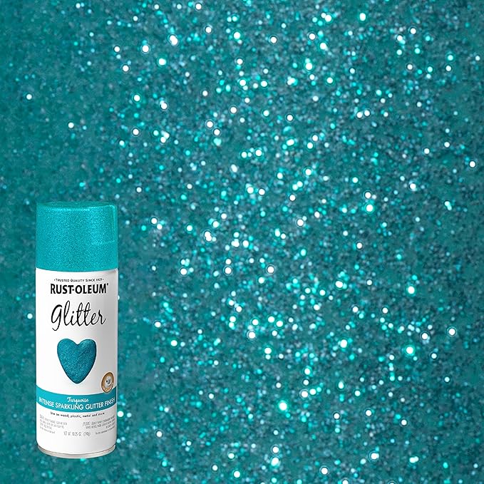 Rust-Oleum 302573 Specialty Glitter Spray Paint, 10.25 Oz, Turquoise