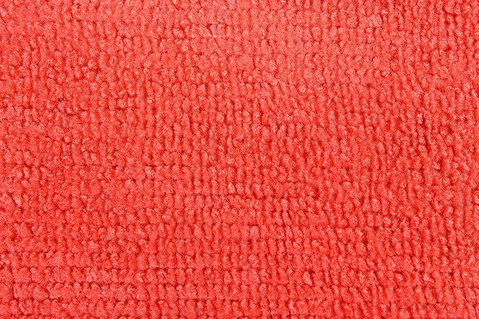 Eurow Ultrasonic Cut 300 GSM Microfiber Cleaning Towels, Streak-Free, Lint-Free, Ultra Absorbent, Scratch-Safe, for Auto Detailing, Home, Kitchen & Multipurpose Use, 16x16, 12-Pack, Red