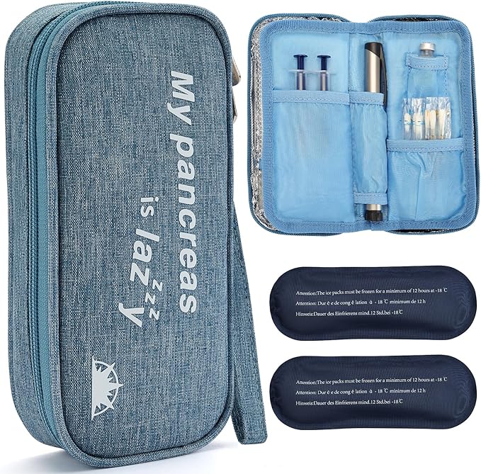 apollo walker Insulin Cooler Travel Case Diabetic Medication Cooler with Ice Packs and Insulation Liner Insulin Cooler Travel case TSA Approved