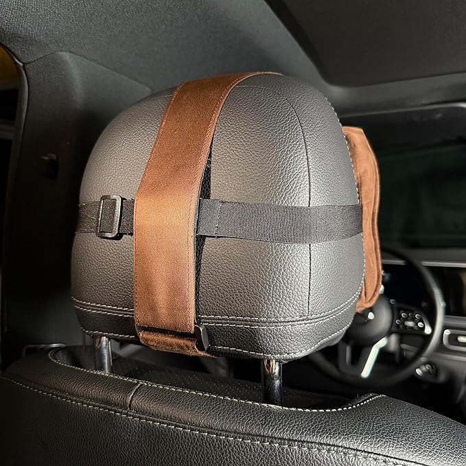 Car Headrest Pillow Memory Foam Soft Neck Support Comfortable Ergonomic Design Car Seat Headrest Pillow Universal Fit Travel Seat Pillow for Pain Relief While Driving Lord AutoFashion (1PC) (Brown)