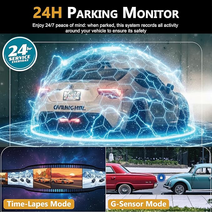 4K Dash Cam Front and Rear, STARVIS 2 Sensor, Free 32GB Card & Hardwire Kit Included, 5G WiFi 20MB/s Fast Download, Dash Camera for Cars with GPS, WDR Night Vision, 170° Wide Angle, 24H Parking Mode