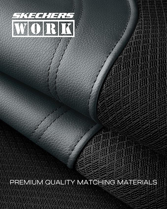 Skechers Car Seat Covers, Work Leather Seat Covers 5-Times Stronger Built-in Webbing, Oxford Fabric Seat Cover Full Sets, Airbag Compatible, Automotive Comfort for Cars, Trucks, SUVs,Grey