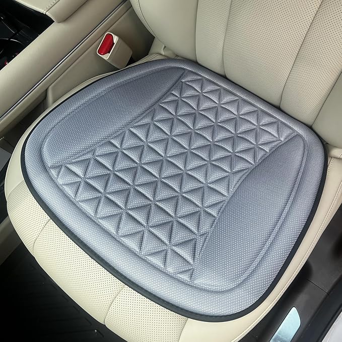 Seat Covers for Cars, Car Seat Cooling Pad, Comfortable Breathable Front Vehicle Cover Cooling Pad, Automotive Accessories Anti-Slip Ventilated Auto Protectors Universal for SUV Truck (Gray)