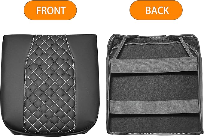 1.2in Thickness Center Console Cover for Chevy Silverado/GMC Sierra 1500 Accessories 2019-2025 2026, Tahoe & Suburban & Yukon 2021-2026 Armrest Cover Leather Cushion Protector Pad Bucket Seat (Gray)