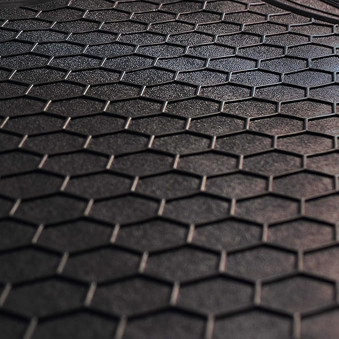 FH Group Automotive Floor Mats - Heavy-Duty Rubber, All Weather Protection Universal Fit Full Set Floor Mats and Cargo Mat, Climaproof, Semi Custom Trimmable for Most Cars, Sedan, SUV, Truck, Black