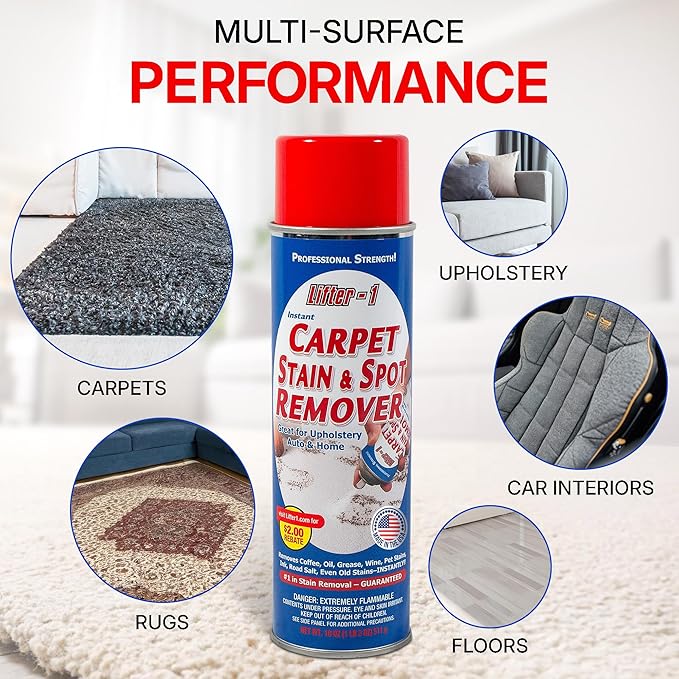 Carpet Spot Remover, Stain and Red wine Remover, and Spot Treatment for Oil, Grease, Urine, Cleaning Performance for Rugs, Upholstery, Fabrics Pack of 3