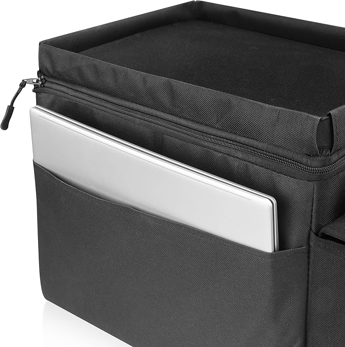 Waterproof Car Organizer with Lid, Car Cooler Bag with Cup Holder and Tissue Box