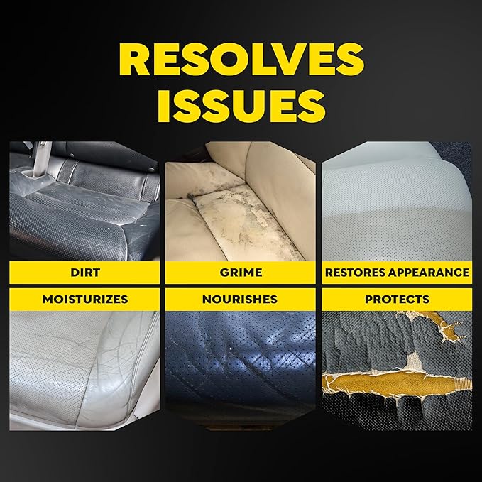 Meguiar's Leather Care Kit,This Car Care Kit Includes a Premium Car Leather Cleaner and Conditioner, Drill Backing Plate, Cleaning Disc, Microfiber to Effectively Deep Clean, Nourish & Protect, Kit