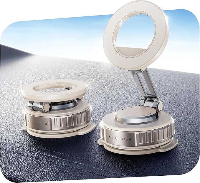 Snanlen 2026 Upgraded Car Phone Holder for Magsafe [108LBS Strongest Suction] 360° adjustable vacuum magnetic phone holders, cell phone car mount for iPhone 17 Pro Max 16 15 14 13 Air Plus (Rose Gold)