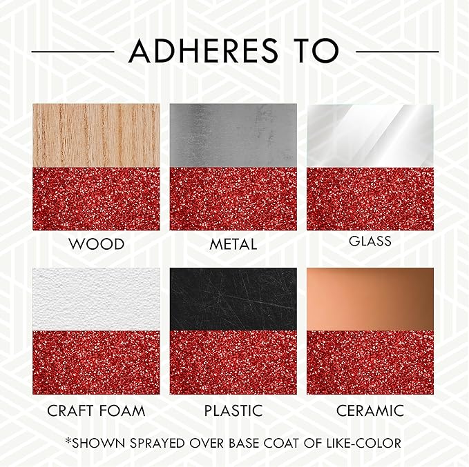 Rust-Oleum 268045-6PK Specialty Glitter Spray Paint, 10.25 Oz, Red, 6 Pack