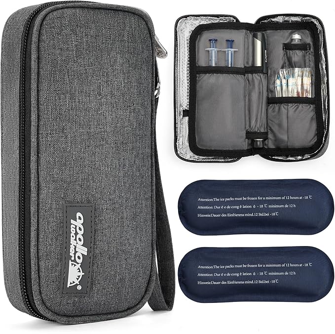 apollo walker Insulin Cooler Travel Case Diabetic Medication Cooler with Ice Packs and Insulation Liner insulin cooler travel case tsa approved