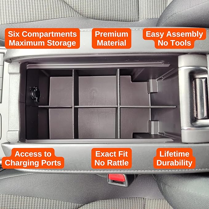 Vehicle OCD - Center Console Organizer for Toyota Highlander (2020-2026) - Made in USA - NOT for Grand Highlander - SLX175