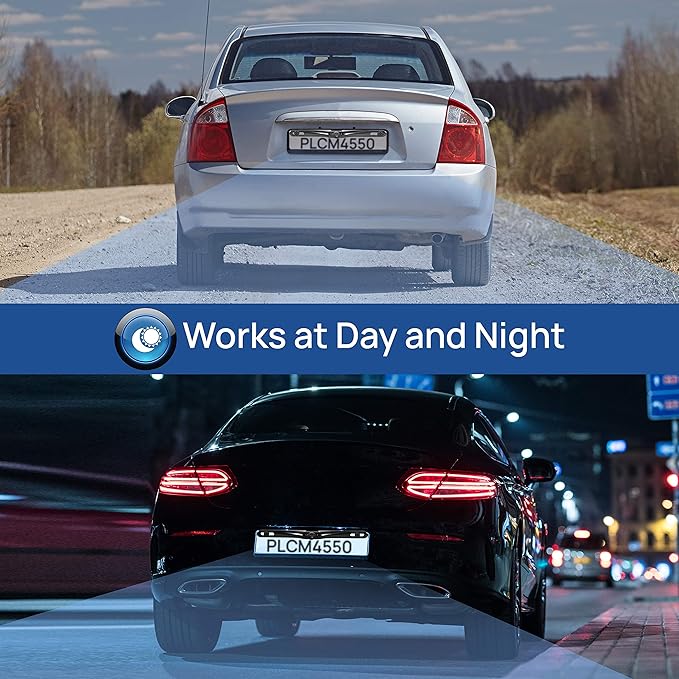 Pyle Rearview Backup Parking Assist Camera & Monitor System Kit - 4.3" Screen, Waterproof License Plate Mount, Night Vision, 170° Angle Adjustable, Auto Reverse Activation, Distance Scale Lines