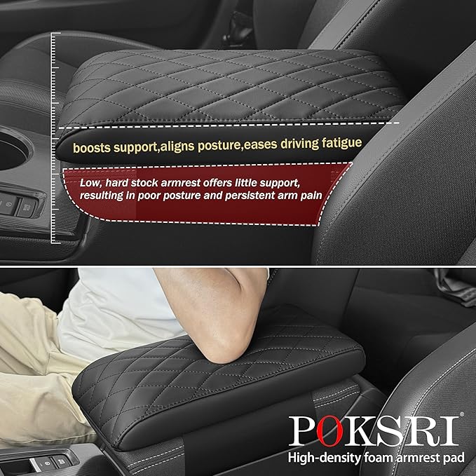 Corolla Center Console Cover/Pad Fit 2020-2023 2024 2025 2026,Faux Leather Toyota Corolla Armrest mat,Posture Improving Support Cushion,Protector Console,Waterproof, Wear-Resistant