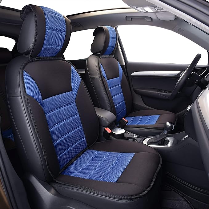 FH Group FB201102 Premium Car Seat Cushions (Blue) Front Set – Universal Fit for Cars Trucks & SUVs