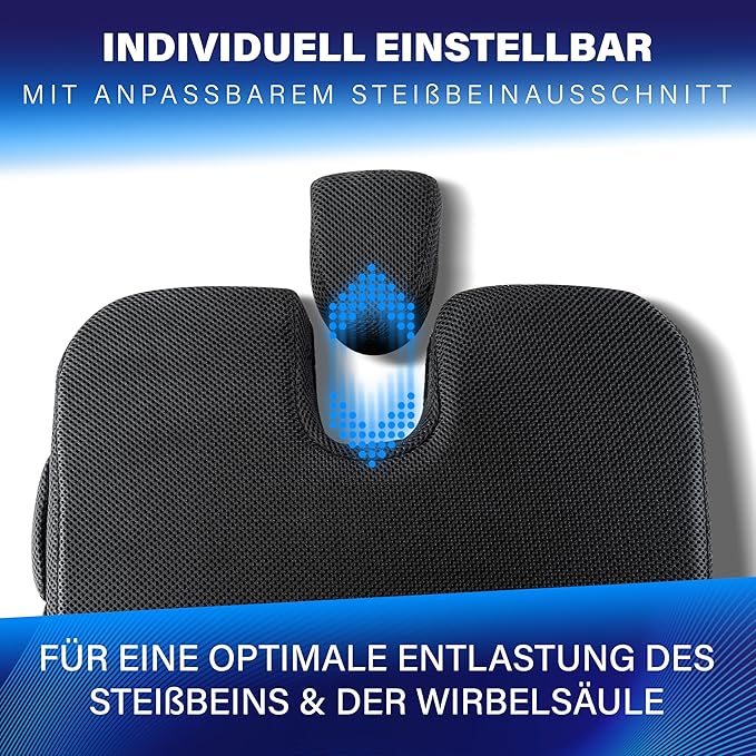 Healthfix® Car Seat Wedge Cushion | Orthopedic Memory Foam Car Seat Wedge Pillow for Driving Comfort & Posture | Seat Riser Cushion for Short Drivers & Back Pain Relief (Soft (99–150 lbs))