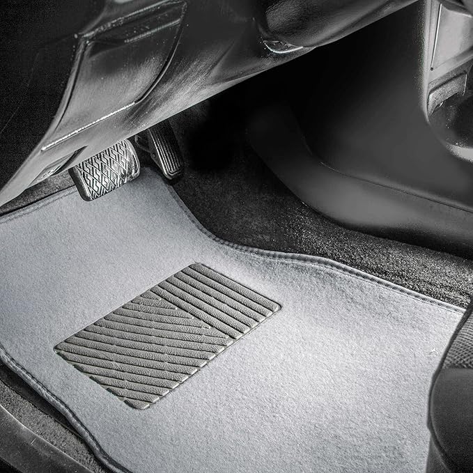 FH Group F14403GRAY Gray Carpet Floor Mat with Heel Pad (Deluxe)