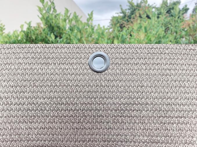 Alion Home Sun Shade Privacy Panel with Grommets and Hems on 4 Sides for Patio, Awning, Window, Pergola or Gazebo. Smoke Tan(16' X 6')