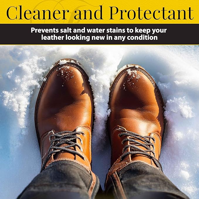 Fiebing's Leather Cleaner & Conditioner (8 oz) - All Purpose Wax-Free Color Safe Formula Protects & Strengthens All Leather - Prevents Molding, Cracking, Water Spots & Salt Stains on Car, Shoe, Purse