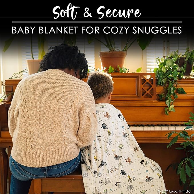 Milk Snob Star Wars Baby Boy and Girl Swaddle Blanket, Soft Receiving, Security Bed and Play Blanket, Toddler and Infant Baby Bedding Registry and Shower Gifts (Precious Padawans) 34 * 34 inches