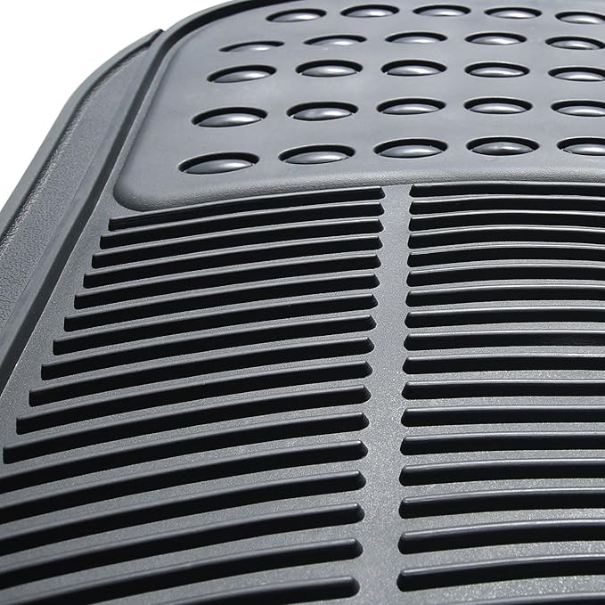 FH Group Automotive Floor Mats - Heavy-Duty Rubber, All Weather Protection Universal Fit Full Set Floor Mats and Cargo Mat, Climaproof, Semi Custom Trimmable for Most Cars, Sedan, SUV, Truck, Gray