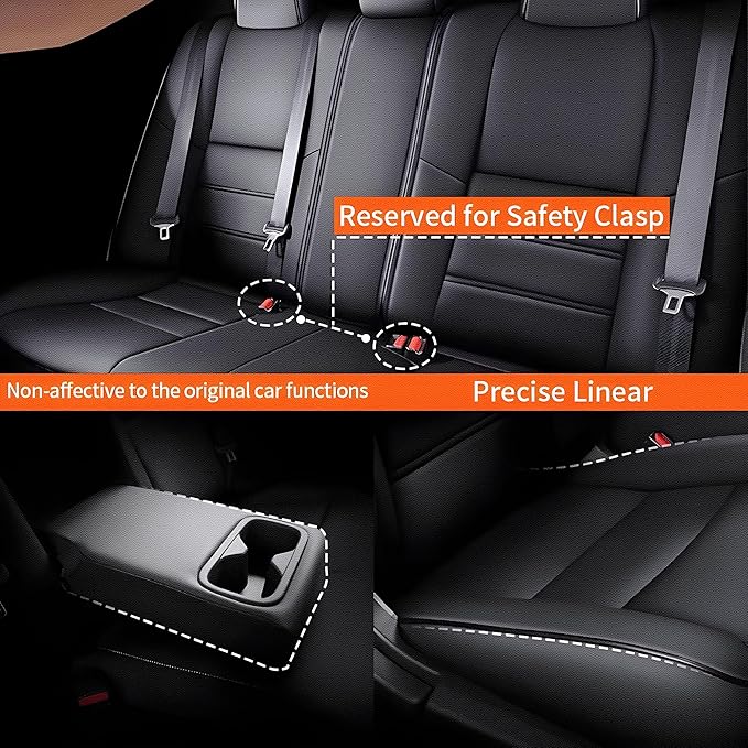 AOMSAZTO Car Seat Cover Fit for Nissan Altima 2019 2020 2021 2022 2023 2024 2025 (S SV SR Platinum) Full Set Customized Faux Leather Seats Cover Black
