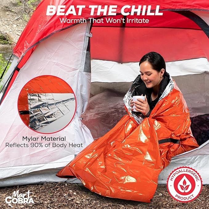 Emergency Sleeping Bag for Survival Gear and Supplies Life Bivy Sack Waterproof Mylar Emergency Blankets for Survival Kit Car Camping Gear Hiking Tac Bivvy Go Bags Supplies Sleep Sacks Shelter