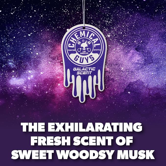 Chemical Guys Hanging Air Freshener, Galactic Scent 12 Pack, Great for Cars, Trucks, SUVs, RVs, Home, Garage, Workspace, Dorm Room & More (4 x 3 Packs) - AIR42304