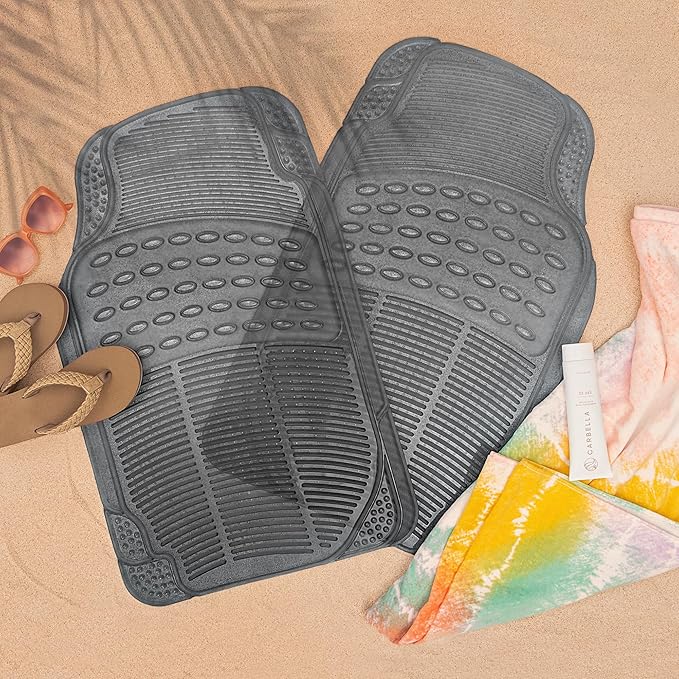 Carbella Automotive Floor Mats for Cars, 2 Piece Car Floor Mats Purple Translucent, Trim-to-Fit All Weather Clear Car Mats for Auto Truck Van SUV, Car Accessories for Women