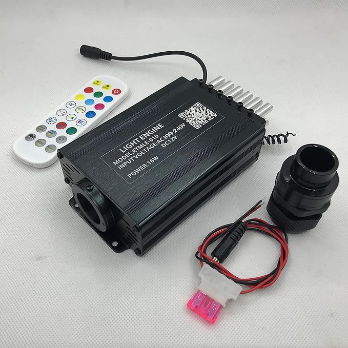 Car Home Fiber Optic Lights kit Star Ceiling Sky Light APP Remote Control (500pcs*0.03in*9.8ft+meteor250pcs)