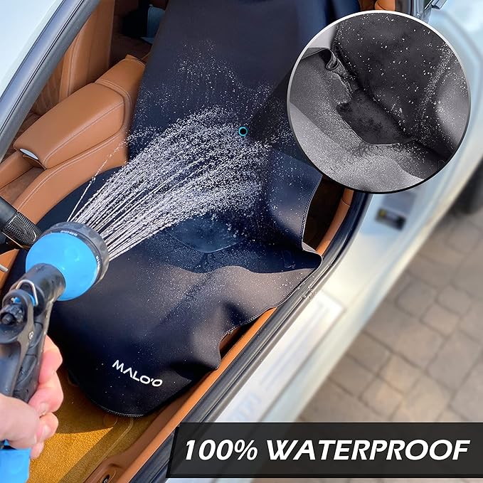 Malo’o SeatGuard Waterproof Car Seat Cover, Non-Slip Neoprene Universal Seat Protector for Trucks and Cars, Heavy Duty Seat Cover for Sports Gear, Dogs and Wet Clothing, Black