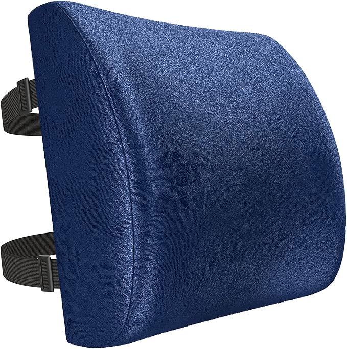 FORTEM Lumbar Support Pillow for Office Chair, Lumbar Support Pillow for Car, Back Rest for Gaming, Memory Foam Pillow, Desk Chair Cushion, Breathable & Washable Cover, Adjustable Straps